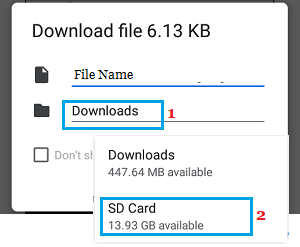 Select Download Location