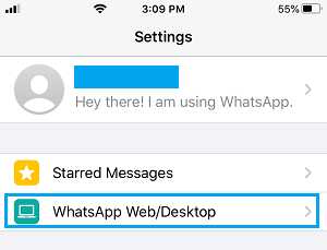 Open WhatsApp Web on iPhone
