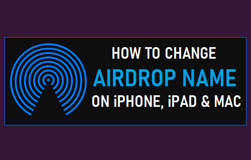 Change AirDrop Name on iPhone, iPad and Mac