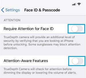 How to Enable or Disable Attention Aware Features on iPhone - 16