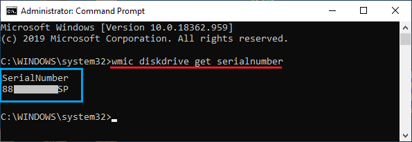 Find Hard Disk Serial Number Using Command Prompt