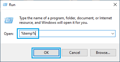 Open Temp Folder Using Run Command in Windows