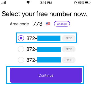 Select Free TextNow Number