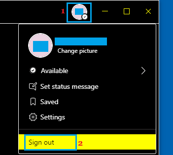 Sign Out from Microsoft Teams
