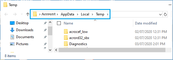 Delete All Items in Temp Folder in Windows