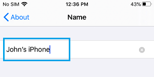Change AirDrop Name on iPhone