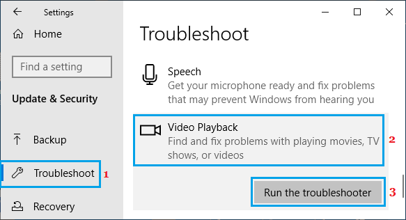 Video Playback Troubleshooter