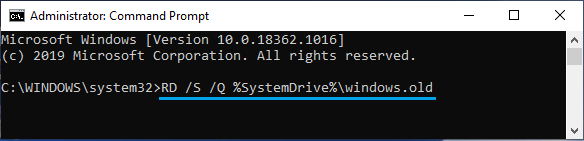 Delete Previous Windows Installation Using Command Prompt