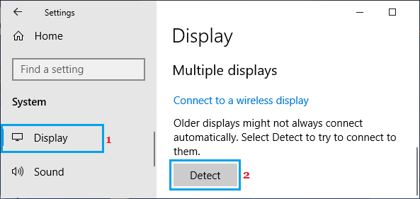 Force Detect Secondary Display