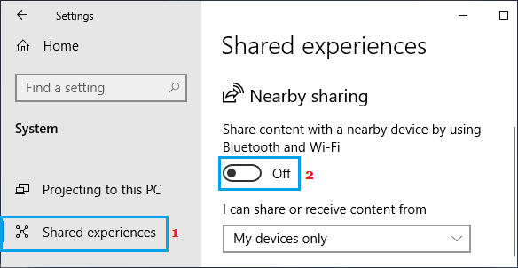 Disable Nearby Sharing
