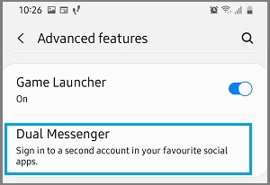 Dual Messenger Option on Samsung Android Phone