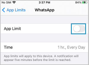 Disable Screen Time Limit For WhatsApp on iPhone