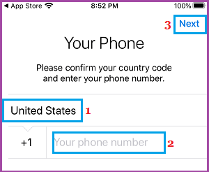 Enter Phone Number in Telegram App
