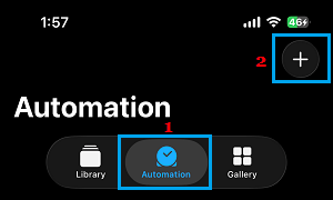 Create New Automation Shortcut on iPhone