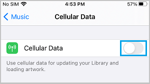 Disable Cellular Data For Music on iPhone