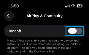 Disable Handoff on iPhone