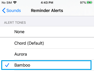 Select Alert Tone For Reminders on iPhone
