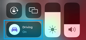 Driving Icon on iPhone Control Center