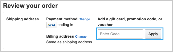 Apply Gift Card to Purchases on Amazon