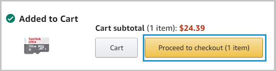 Proceed To Checkout Option on Amazon