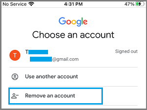Remove an Account Option in Gmail App