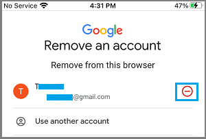 Confirm to Remove Gmail Account from iPhone 