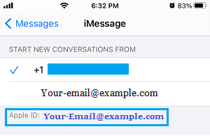Apple ID Associated With iMessage