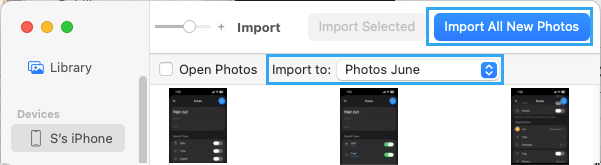 Import All iPhone Photos to Mac