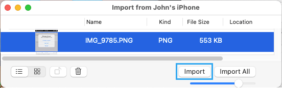 Import iphone Photos Using Preview App