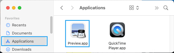 Open Preview App on Mac
