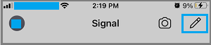 Pencil Icon in Signal Private Messenger