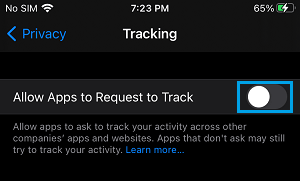 Prevent Apps from Tracking on iPhone