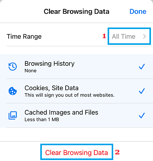 Clear Chrome Browsing Data on iPhone