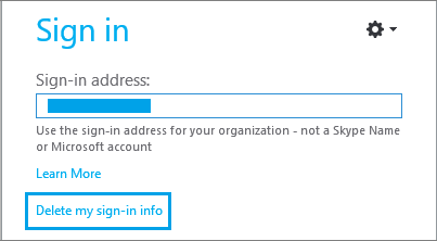 Delete Skype Sign-in Info