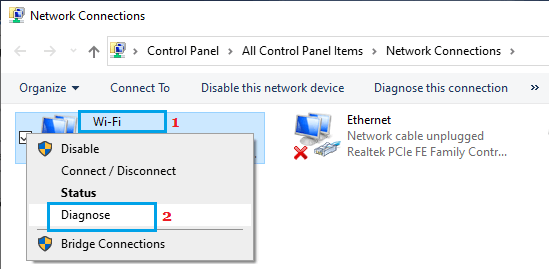 Diagnose Network Connection