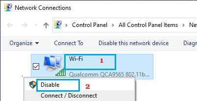 Disable WiFi Network Adapter