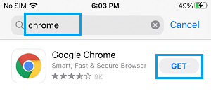 Download Google Chrome on iPhone