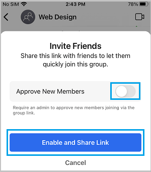 Enable & Share Link Option in Signal