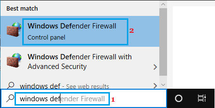 Open Windows Defender Firewall