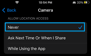Prevent Camera App from Tracking Your Location