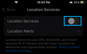 Disable Location Services on iPhone