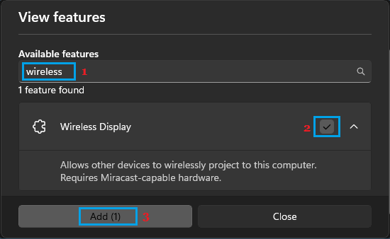 Add Wireless Display Feature to Windows Computer
