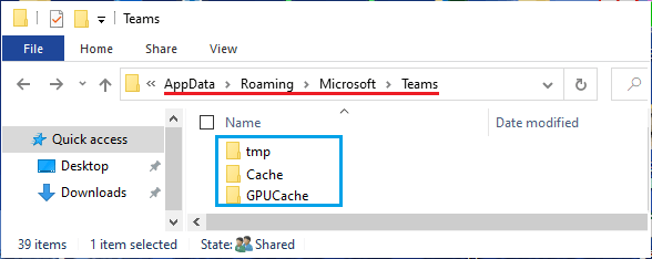 Navigate to Teams Folder on Windows PC