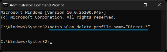 Clear Miracast Pairing Profiles Using Command Prompt