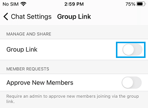 Disable Group Link on Signal