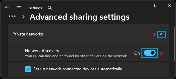 Enable Network Discovery