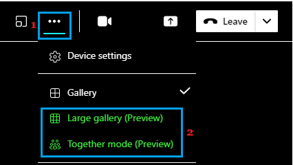 Switch to Large Gallery View in Microsoft Teams