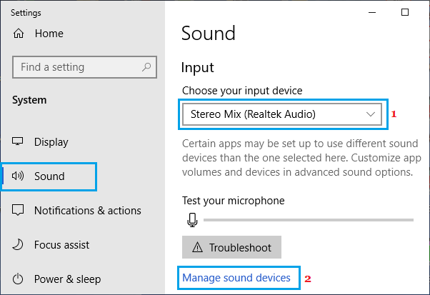 Option „Audiogeräte Verwalten“ In Windows