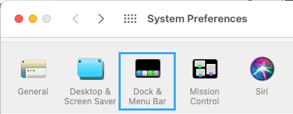 Dock & Menu Bar Icon on Mac System Preferences