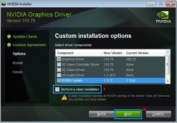 Perform Clean Installation of NVIDIA Drivers